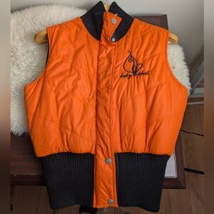 Baby Phat Orange & Black Puffer Vest